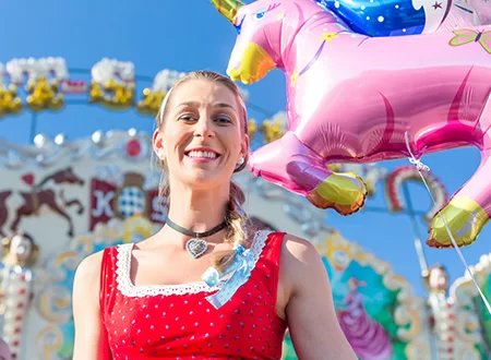 colorful cotton candy machine in a theme park